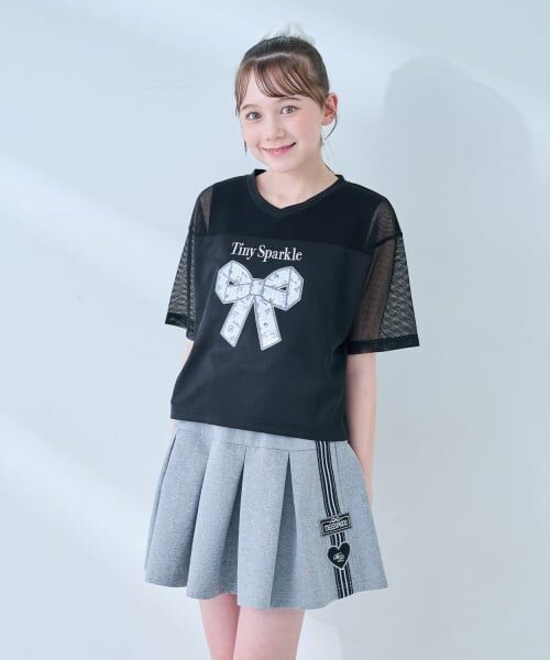 mezzo piano junior / メゾピアノジュニア Tシャツ | 【吸水速乾】【接触冷感】メッシュドッキングリボンアップリケTシャツ＆タンクトップセット | 詳細21