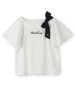 mezzo piano junior / メゾピアノジュニア Tシャツ | 【接触冷感】フレアスリーブリボンTシャツ