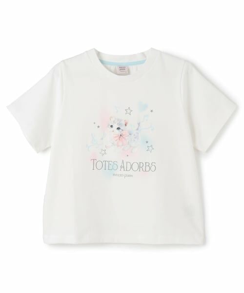 mezzo piano junior / メゾピアノジュニア Tシャツ | 【接触冷感】ふわふわねこちゃんTシャツ（オフ ホワイト）