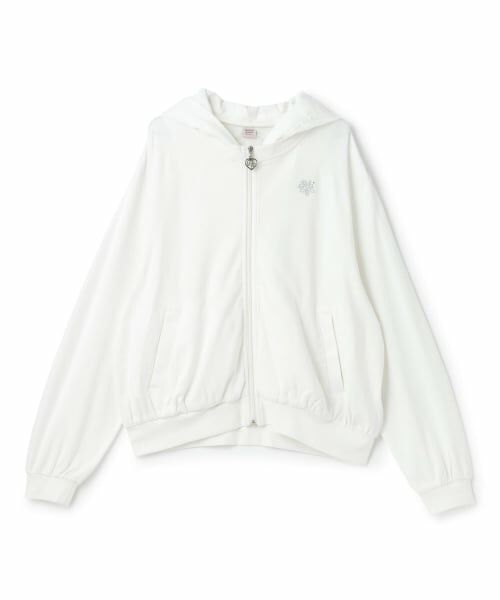 mezzo piano junior / メゾピアノジュニア パーカー | 【UVカット】【接触冷感】シャドーボーダーパーカ（オフ ホワイト）
