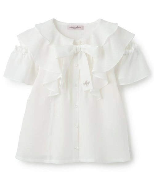 mezzo piano junior / メゾピアノジュニア シャツ・ブラウス | 2WAYフリルブラウス＆キャミソールセット（オフ ホワイト）