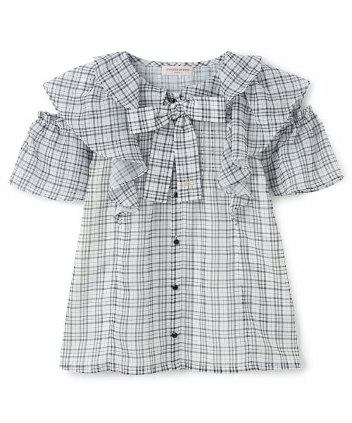 mezzo piano junior / メゾピアノジュニア シャツ・ブラウス | 2WAYフリルブラウス＆キャミソールセット（黒）