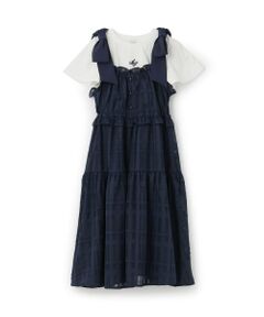 mezzo piano junior / メゾピアノジュニア その他トップス | ショルダーリボンジャンパースカート＆【接触冷感】インナーセット