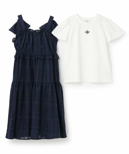 mezzo piano junior / メゾピアノジュニア その他トップス | ショルダーリボンジャンパースカート＆【接触冷感】インナーセット | 詳細2