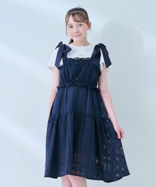 mezzo piano junior / メゾピアノジュニア その他トップス | ショルダーリボンジャンパースカート＆【接触冷感】インナーセット | 詳細22