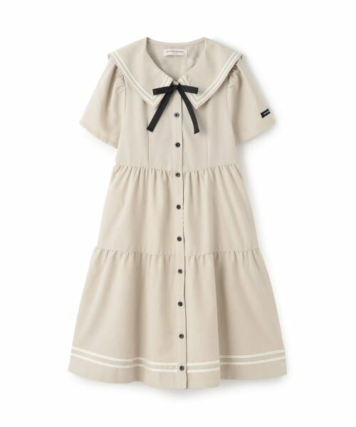 mezzo piano junior / メゾピアノジュニア ミニ丈・ひざ丈ワンピース | セーラーワンピース（薄ベージュ）