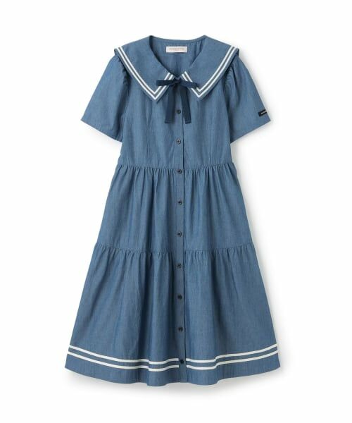 mezzo piano junior / メゾピアノジュニア ミニ丈・ひざ丈ワンピース | セーラーワンピース（ライト ブルー）