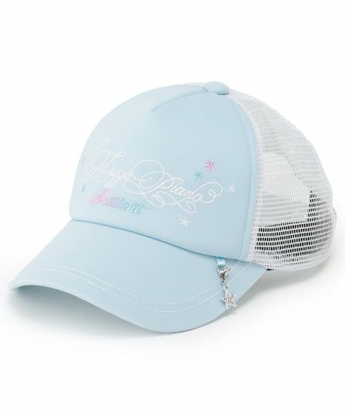 mezzo piano junior / メゾピアノジュニア キャップ | 【冷感】STARチャームつきキラキラメッシュキャップ（ライト ブルー）
