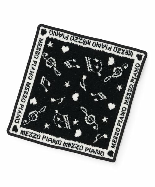 mezzo piano junior / メゾピアノジュニア ハンカチ | シェニール織ハンカチ（黒）