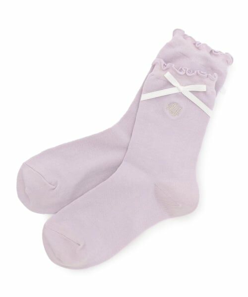 mezzo piano junior / メゾピアノジュニア ソックス | メロー＆リボンソックス（ラベンダー）