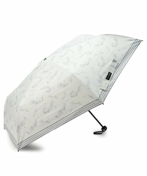 mezzo piano junior / メゾピアノジュニア 傘 | 【晴雨兼用】With a melody♪柄折りたたみ傘（アイボリー）