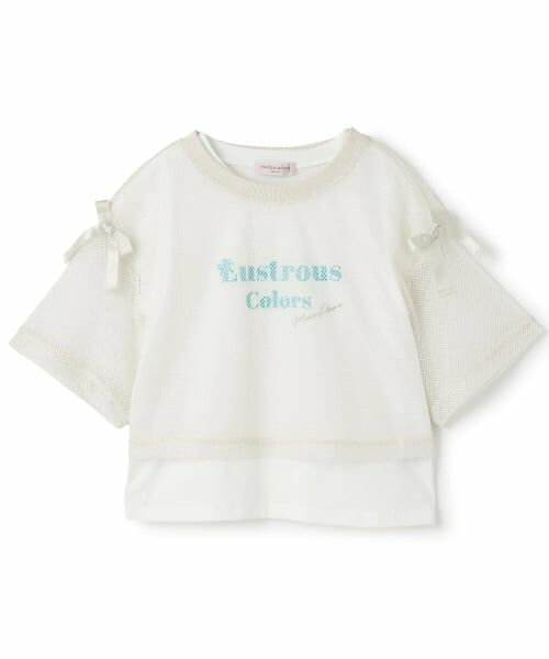 mezzo piano junior / メゾピアノジュニア Tシャツ | 【人気商品再入荷】【直営店で取り扱い無し】メッシュTシャツセット(オフ ホワイト)