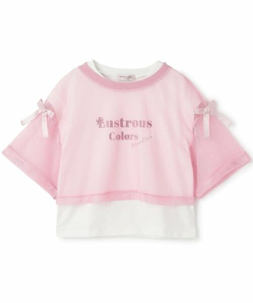 mezzo piano junior / メゾピアノジュニア Tシャツ | 【人気商品再入荷】【直営店で取り扱い無し】メッシュTシャツセット(ピンク)
