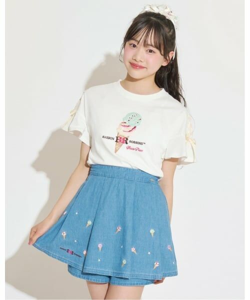 mezzo piano junior / メゾピアノジュニア Tシャツ | 【サーティワン アイスクリーム】【接触冷感】袖レースアップTシャツ | 詳細13