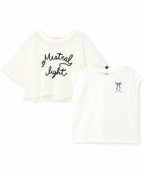 mezzo piano junior / メゾピアノジュニア Tシャツ | コード刺しゅうメッシュTシャツ×【接触冷感】Tシャツセット | 詳細2