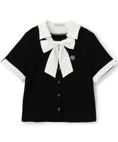 mezzo piano junior / メゾピアノジュニア Tシャツ | 【接触冷感】ボウタイつきドッキングレイヤードTシャツ