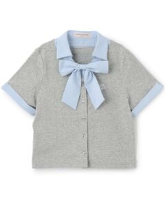 mezzo piano junior / メゾピアノジュニア Tシャツ | 【接触冷感】ボウタイつきドッキングレイヤードTシャツ