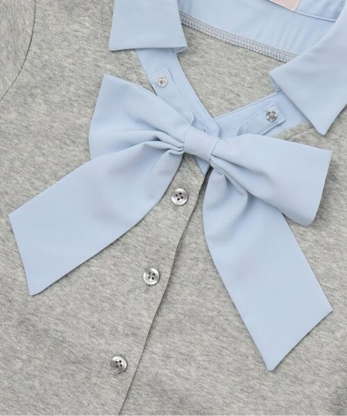 mezzo piano junior / メゾピアノジュニア Tシャツ | 【接触冷感】ボウタイつきドッキングレイヤードTシャツ | 詳細3