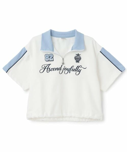 mezzo piano junior / メゾピアノジュニア Tシャツ | ハーフジップ半袖Tシャツ(オフ ホワイト)