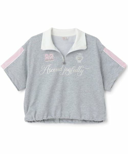 mezzo piano junior / メゾピアノジュニア Tシャツ | ハーフジップ半袖Tシャツ(グレー)