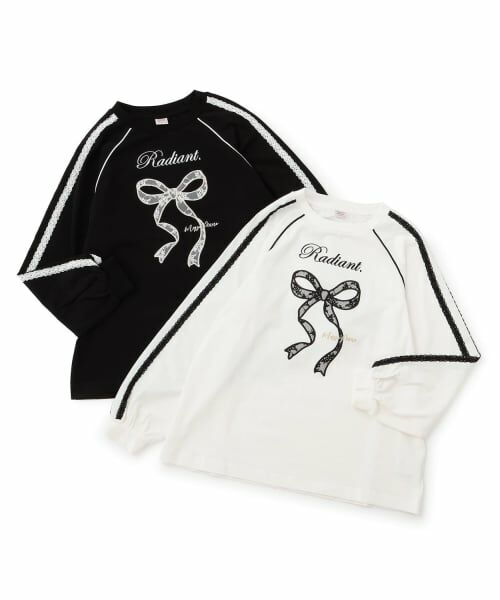 mezzo piano junior / メゾピアノジュニア Tシャツ | ☆彡レースリボンアップリケ長袖Tシャツ | 詳細7