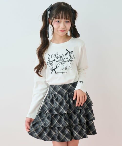 mezzo piano junior / メゾピアノジュニア Tシャツ | Melody リボン長袖Tシャツ | 詳細1