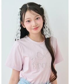 mezzo piano junior / メゾピアノジュニア Tシャツ | 【接触冷感】ぷっくりキラキラリボンTシャツ