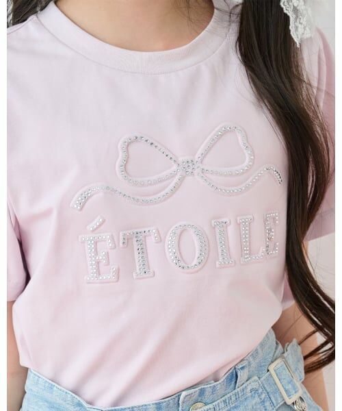 mezzo piano junior / メゾピアノジュニア Tシャツ | 【接触冷感】ぷっくりキラキラリボンTシャツ | 詳細1