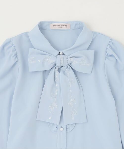 mezzo piano junior / メゾピアノジュニア Tシャツ | パールボタンリボンタイブラウス♪ | 詳細2