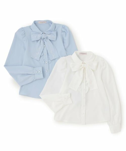 mezzo piano junior / メゾピアノジュニア Tシャツ | パールボタンリボンタイブラウス♪ | 詳細7