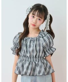 mezzo piano junior / メゾピアノジュニア シャツ・ブラウス | シャーリングフリルブラウス×【接触冷感】キャミソールセット