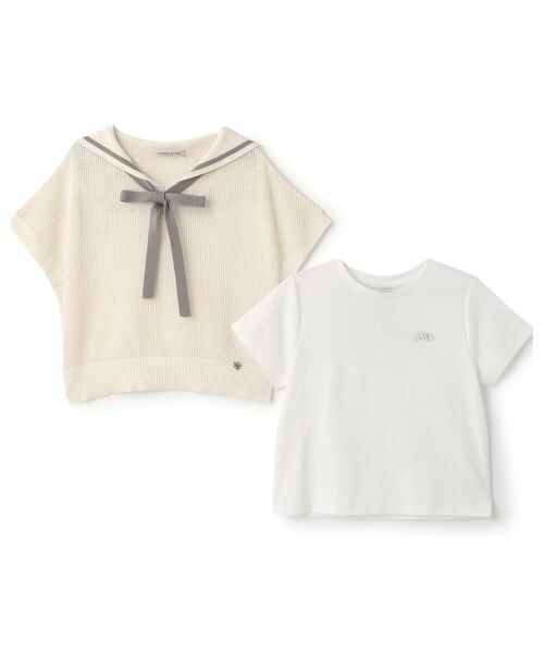 mezzo piano junior / メゾピアノジュニア ニット・セーター | メッシュセーラーニット×Tシャツセット | 詳細18