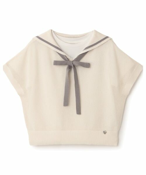 mezzo piano junior / メゾピアノジュニア ニット・セーター | メッシュセーラーニット×Tシャツセット | 詳細6