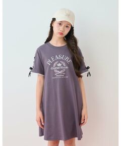 mezzo piano junior / メゾピアノジュニア ミニ丈・ひざ丈ワンピース | 【接触冷感・吸水速乾】カレッジロゴTシャツワンピ