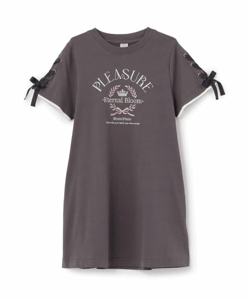 mezzo piano junior / メゾピアノジュニア ミニ丈・ひざ丈ワンピース | 【接触冷感・吸水速乾】カレッジロゴTシャツワンピ | 詳細6