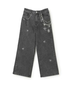 mezzo piano junior / メゾピアノジュニア その他パンツ | チェーンつきキラキラワイドデニムパンツ