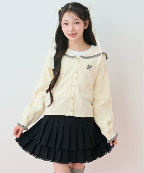 mezzo piano junior / メゾピアノジュニア カーディガン・ボレロ | セーラーカーディガン×Tシャツセット | 詳細1