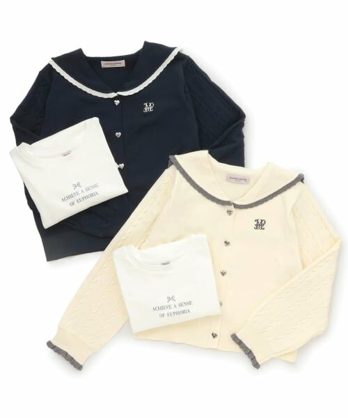 mezzo piano junior / メゾピアノジュニア カーディガン・ボレロ | セーラーカーディガン×Tシャツセット | 詳細8
