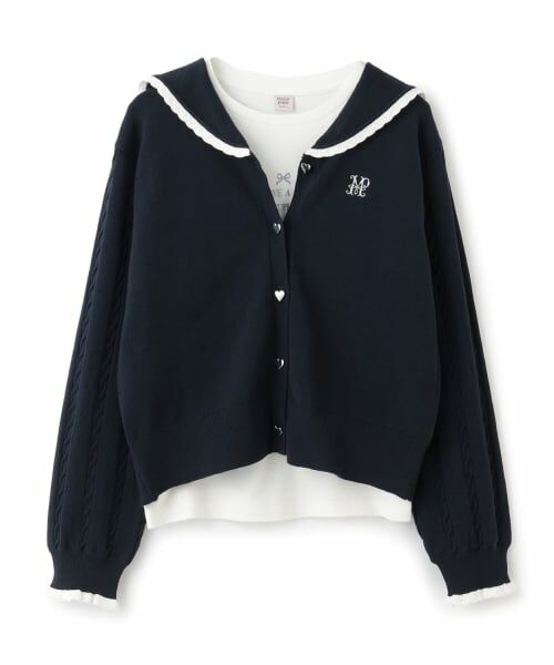 mezzo piano junior / メゾピアノジュニア カーディガン・ボレロ | セーラーカーディガン×Tシャツセット | 詳細9