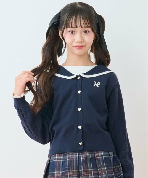 mezzo piano junior / メゾピアノジュニア カーディガン・ボレロ | セーラーカーディガン×Tシャツセット（紺）