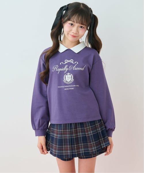 mezzo piano junior / メゾピアノジュニア Tシャツ | 衿つきカレッジ長袖シャツ | 詳細1