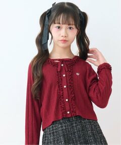 mezzo piano junior / メゾピアノジュニア カーディガン・ボレロ | ラメテレコカーディガン×長袖Tシャツセット