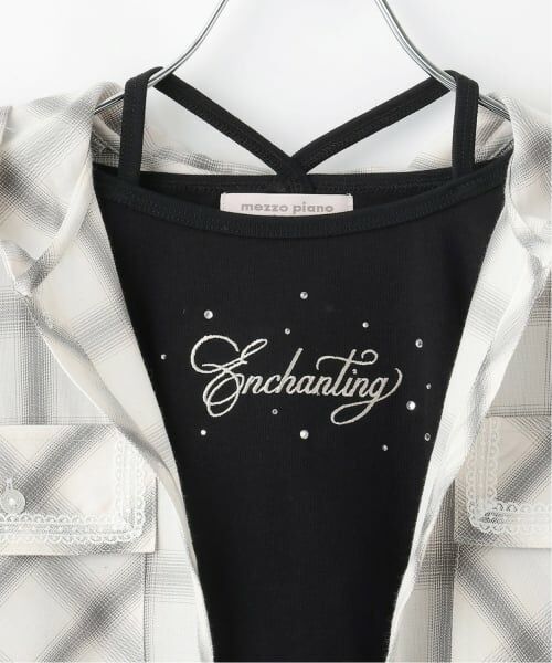 mezzo piano junior / メゾピアノジュニア シャツ・ブラウス | フードシャツ×ラインストーンロゴ長袖Tシャツセット | 詳細14