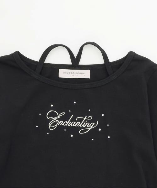 mezzo piano junior / メゾピアノジュニア シャツ・ブラウス | フードシャツ×ラインストーンロゴ長袖Tシャツセット | 詳細20