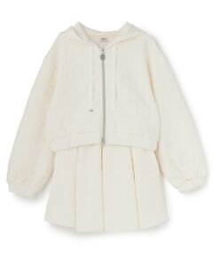 mezzo piano junior / メゾピアノジュニア その他トップス | 【人気商品再入荷】【直営店で取り扱い無し】ハートジャカードジップパーカ＆スカパンセットアップ