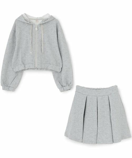 mezzo piano junior / メゾピアノジュニア その他トップス | 【人気商品再入荷】【直営店で取り扱い無し】ハートジャカードジップパーカ&スカパンセットアップ | 詳細2