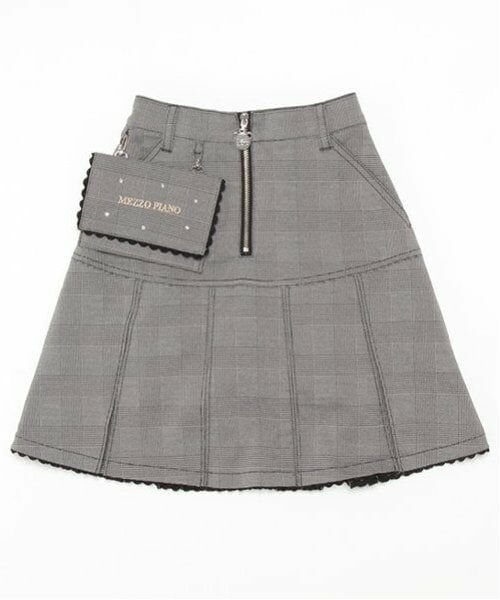 mezzo piano / メゾピアノ ショート・ハーフ・半端丈パンツ | 移動ポケット付　フロントZIP　タックスカパン（黒）