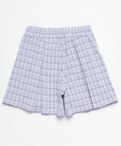 mezzo piano / メゾピアノ ショート・ハーフ・半端丈パンツ | レースアップ　カットジャガードチェック　キュロットスカート | 詳細1