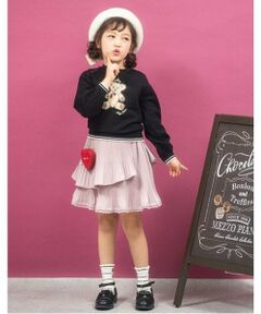 mezzo piano / メゾピアノ ミニ・ひざ丈スカート | ハートポーチつき　アコーディオン2段プリーツスカート