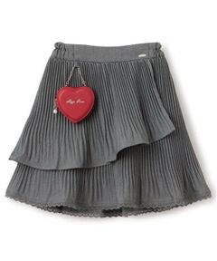 mezzo piano / メゾピアノ ミニ・ひざ丈スカート | ハートポーチつき　アコーディオン2段プリーツスカート
